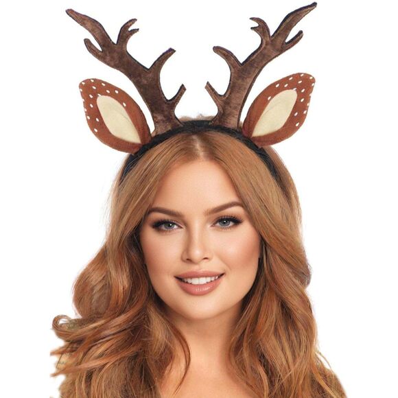 Fawn Deer Reindeer Ear Antler Headband Costume Roleplay Holiday Accessory - Picture 5 of 5